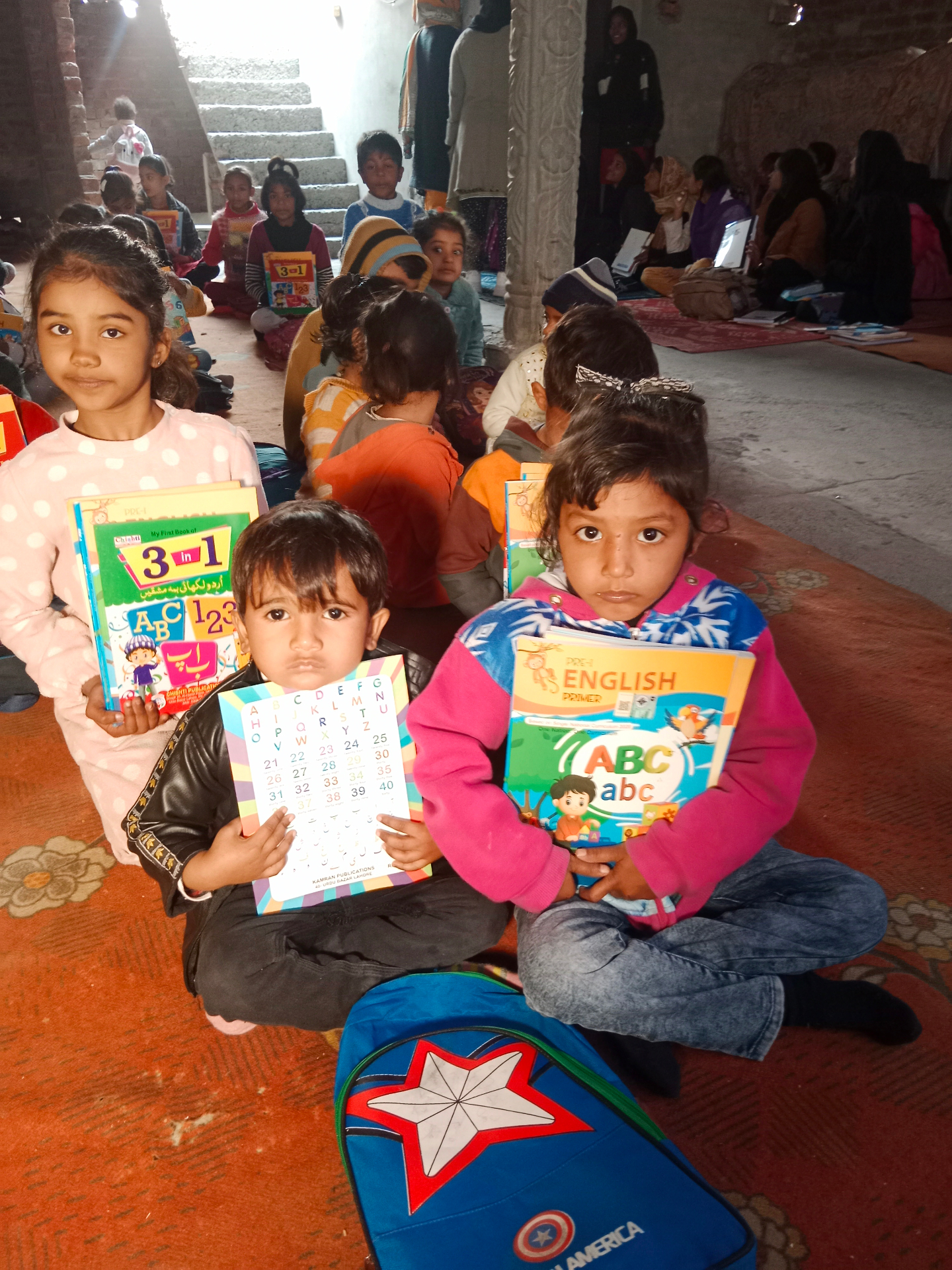 Children with newly received books